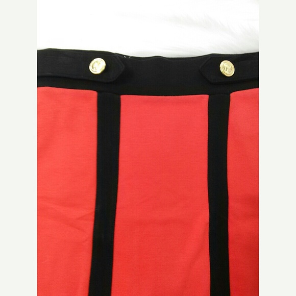 Forever 21 Orange Red Military Style Pencil Skirt - Picture 2 of 5